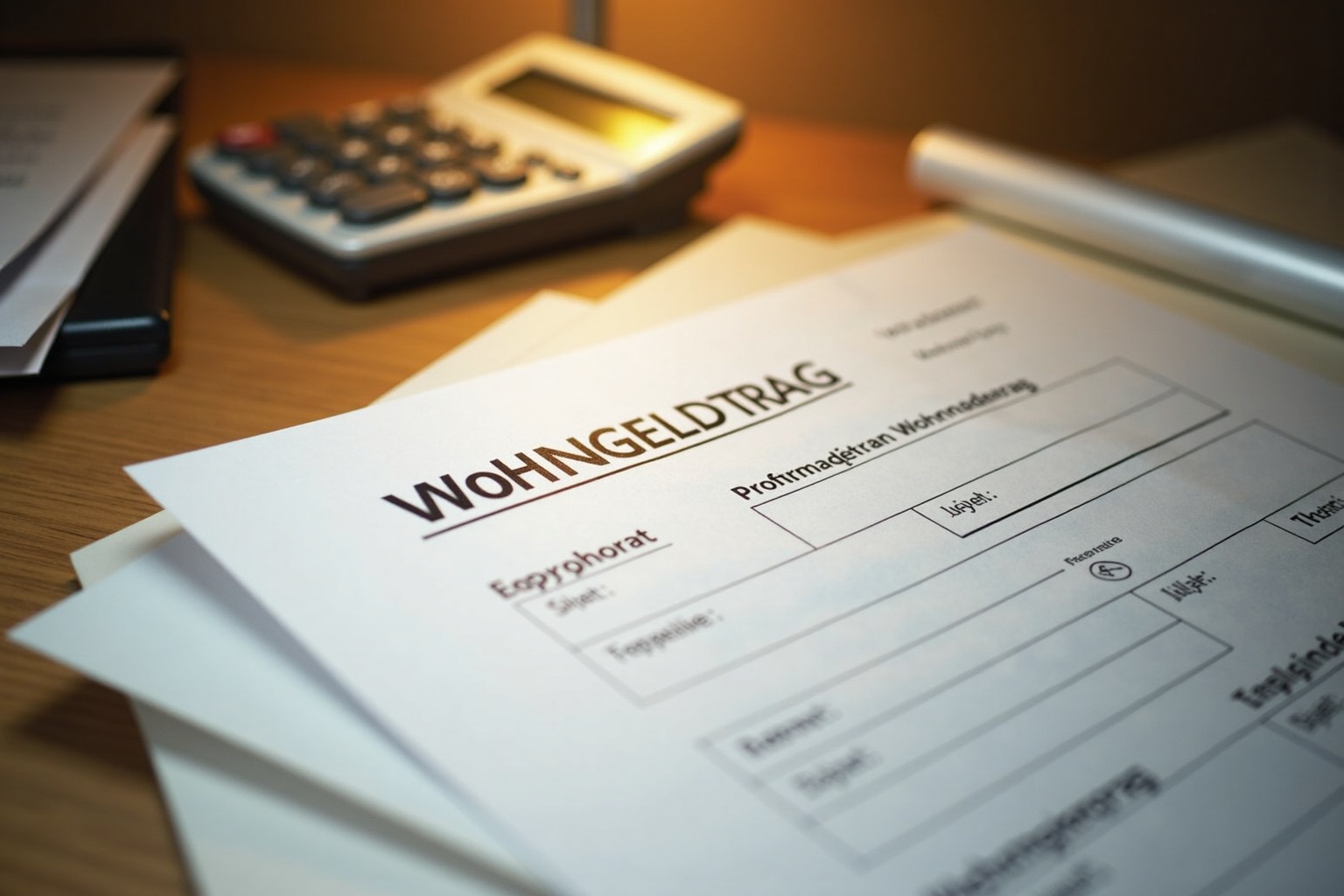 Person füllt Wohngeldantrag beim Wohnungsamt aus